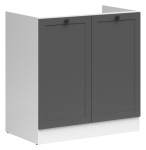 Virtuvės kriauklės spintelė Black Red White Junona Line, pilka/balta