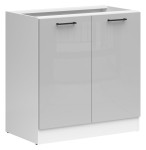 Pastatoma virtuvės spintelė Black Red White Junona Line, pilka/balta