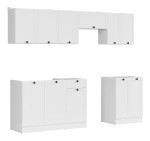 6-ių dalių virtuvės baldų komplektas Black Red White Junona Line, baltas