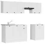 6-ių dalių virtuvės baldų komplektas Black Red White Junona Line, baltas