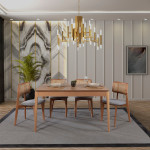 Išplečiamas pietų stalas ir kėdės (5 vienetai) Albero150