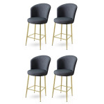 Baro kėdės rinkinys (4 vienetai) Fora - Anthracite, Gold