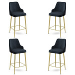 Baro kėdės rinkinys (4 vienetai) Enox - Anthracite, Gold