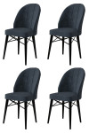 Kėdės rinkinys (4 vienetai) Ritim - Anthracite, Black