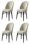 Kėdės rinkinys (4 vienetai) Ritim - Cream, Black