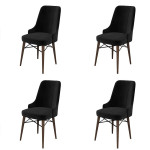 Kėdės rinkinys (4 vienetai) Pare - Black, Brown