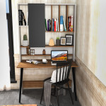 Studijų stalas Wood - White, Walnut