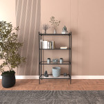 Knygų lentyna Marta - Black, Glass