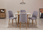Išplečiamas pietų stalas ir kėdės (5 vienetai) Vina 0701 - Atlantic Pine, Grey
