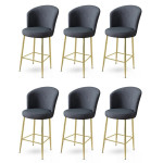 Baro kėdės rinkinys (6 vienetai) Fora - Anthracite, Gold