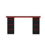 Kompiuterinių žaidimų stalas Hanah Home Phoenix 3, juodas/raudonas