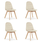 4-ių kėdžių komplektas Leobert Bora, smėlio spalvos