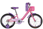 Dviratis 18" Formula CHERRY su reketo rėmu - 9" rožinė ir alyvinė su l krepšiu su sparnu
