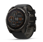 Garmin fēnix® 8 – 51mm Solar Sapphire carbon gray DLC titanium with black/pebble gray silicone
