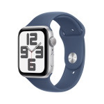 Apple Watch SE (2nd Gen) GPS 44mm Silver Aluminium Case with Denim Sport Band - S/M MXEQ3ET/A