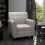 Krėslas su pagalvėle, kreminės spalvos, audinys