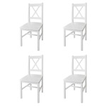 Valgomojo kėdės, 4 vnt., baltos, pušies mediena 