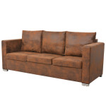 Trivietė sofa, 191x73x82cm, dirbtinė zomšos oda