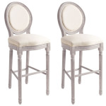 Baro kėdės, 2vnt., baltos, linas 