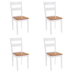 Valgomojo kėdės, 4 vnt., balt. sp., kaučiukmedžio med. masyvas