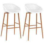 Baro kėdės, 2vnt., baltos spalvos