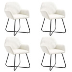 Valgomojo kėdės, 4vnt., kreminės spalvos, audinys