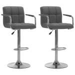 Baro kėdės, 2 vnt., šviesiai pilkos spalvos, audinys