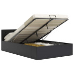 Lovos rėmas su daiktadėže, juodas, 120x200cm, dirbtinė oda