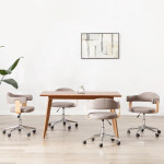  Valgomojo kėdės, 4vnt., taupe, lenkta mediena ir audinys