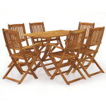 Sulankstomas valgomojo komplektas, 7 dalių, akacijos masyvas