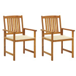 Sodo kėdės su pagalvėlėmis, 2vnt., akacijos medienos masyvas