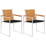 Sodo kėdės su pagalvėlėmis, 2vnt., akacijos masyvas ir plienas