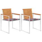 Sodo kėdės su pagalvėlėmis, 2vnt., akacijos masyvas ir plienas