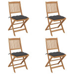 Sulankstomos sodo kėdės su pagalvėmis, 4vnt., akacijos masyvas