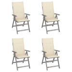 Atlošiamos sodo kėdės su pagalvėlėmis, 4vnt., akacijos masyvas