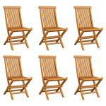 Sulankstomos sodo kėdės, 6vnt., tikmedžio medienos masyvas