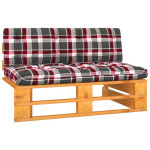 Vidurinė sodo sofos dalis iš palečių, rudai impregnuota pušis