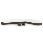 Sodo komplektas su pagalvėlėmis, 11 dalių, rudas, poliratanas