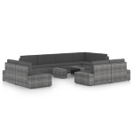 Sodo komplektas su pagalvėlėmis, 10 dalių, pilkas, poliratanas