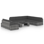 Sodo komplektas su pagalvėlėmis, 8 dalių, pilkas, poliratanas