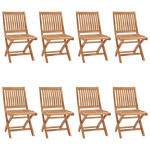 Sulankstomos sodo kėdės, 8vnt., tikmedžio medienos masyvas