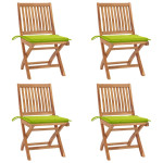 Sulankstomos sodo kėdės su pagalvėlėmis, 4vnt., tikmedis
