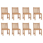 Sodo kėdės, 8vnt., tikmedžio medienos masyvas