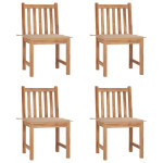 Sodo kėdės su pagalvėlėmis, 4vnt., tikmedžio medienos masyvas