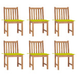 Sodo kėdės su pagalvėlėmis, 6vnt., tikmedžio medienos masyvas