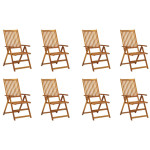 Sulankstomos sodo kėdės, 8vnt., akacijos medienos masyvas