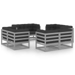 Sodo komplektas su pagalvėlėmis, 8 dalių, pušies masyvas