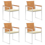 Sodo kėdės su pagalvėlėmis, 4vnt., akacijos medienos masyvas