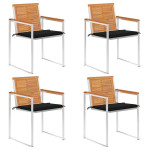 Sodo kėdės su pagalvėlėmis, 4vnt., akacijos medienos masyvas