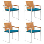 Sodo kėdės su pagalvėlėmis, 4vnt., akacijos medienos masyvas